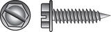 HILLMAN 6 x 3/8 in. L Slotted Zinc-Plated Steel Sheet Metal Screws 100 per box Hex Washer