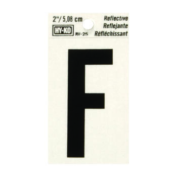 Hy-Ko 2 in. Vinyl F Letter Reflective Black Self-Adhesive