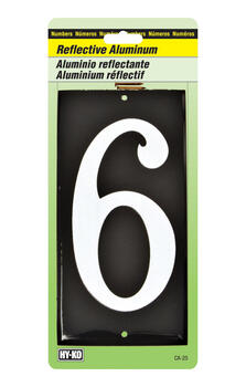 Hy-Ko 3-1/2 in. White 6 Number Aluminum Nail-On Reflective