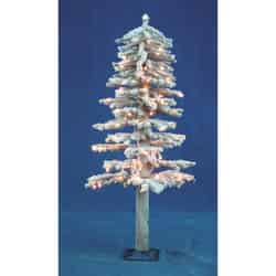 Holiday Bright Lights Clear Prelit Flocked Artificial Tree 100 lights 337 tips 4 ft.