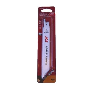 Ace 6 in. L Bi-Metal Reciprocating Saw Blade 10 TPI 5 pk