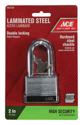 Ace 1-1/2 in. H x 2 in. W x 1-1/16 in. L Steel Double Locking Padlock 1 pk
