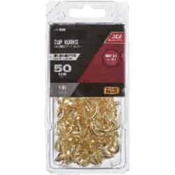 Ace Small Bright Brass Brass Cup Hook 25 lb. 50 pk 1 in. L