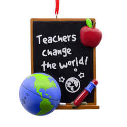 HALLMARK Teacher Christmas Ornament Multicolored Resin 1 each