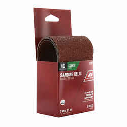 Ace 21 in. L x 3 in. W Aluminum Oxide Sanding Belt 40 Grit Extra Coarse 2 pk