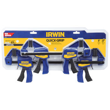 Irwin Quick-Grip 6 and 12 in. x 3 in. D Mini Resin Quick-Release Bar Clamp 140 lb. 4 pk