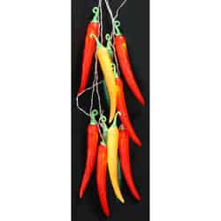Summer Nights Incandescent Multicolored Chili Pepper Light Set Clear 8 ft. 10 lights