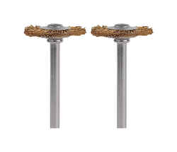 Dremel 3/4 in. x 1.7 in. L x 1/8 in. Dia. Metal Brass Brush 2 pk