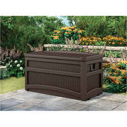 Suncast Plastic 25-1/2 in. H x 23 in. W Deck Box and Seat Brown