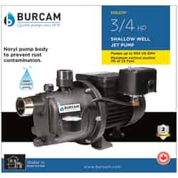 Burcam Thermoplastic Shallow Well Jet Pump 3/4 hp 850 gph