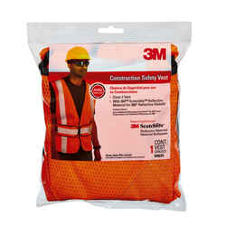 3M Scotchlite Reflective Polyester Mesh Velcro Safety Vest with Reflective Stripe One Size Fits