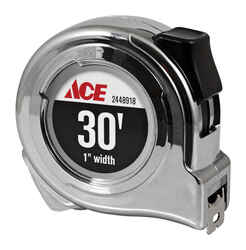 Ace 30 ft. L x 1 in. W Tape Measure Chrome 1 pk