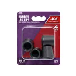 Ace Rubber Leg Tip Black Round 5/8 in. W 4 pk