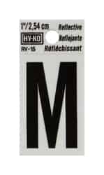 Hy-Ko 1 in. Vinyl Black Reflective Self-Adhesive Letter M