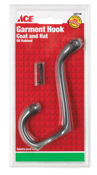 Ace 3-1/2 in. L Bronze Metal Medium Garment Hook Oil Rubbed Bronze 1 pk