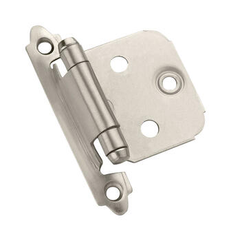 Amerock 1-13/16 in. W x 2-3/4 in. L Satin Nickel Steel Self-Closing Hinge 10 pk