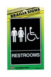 Hy-Ko Braille/Tactile English Black Informational Sign 9 in. H x 6 in. W