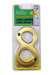 Hy-Ko 4 in. Brass Brass Plated 8 Nail-On Number