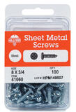 Hillman No. 8 x 3/4 in. L Phillips Pan Head Zinc-Plated Steel Sheet Metal Screws 100 pk