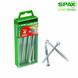 SPAX No. 14 x 4 in. L Phillips/Square Flat Zinc-Plated Steel Multi-Purpose Screw 8 each