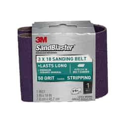 3M SandBlaster 18 inch in. L x 3 in. W Ceramic 50 Grit Coarse 1 pc. Sanding Belt