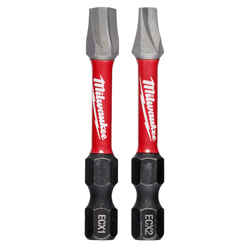 Milwaukee SHOCKWAVE ECX 2 in. L Impact Power Bit Set Steel 1/4 in. Quick-Change Hex Shank 2 pc