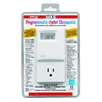 Lux Heating and Cooling Touch Screen Programmable Outlet Thermostat