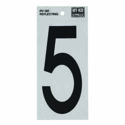 Hy-Ko 6 in. Black 5 Number Self-Adhesive Vinyl Reflective
