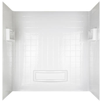 ASB Distinction 60 in. H x 60 in. W x 32 in. L White Three Piece Reversible Rectangular Bathtu