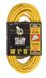 Yellow Jacket Indoor and Outdoor 50 ft. L Yellow Triple Outlet Cord 12/3 SJTW