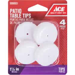 Ace Plastic Patio Table Tips White Round 4 pk