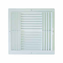 Deflect-O Jordan 12 in. H x 12 in. W 4-Way White Plastic Ceiling Register