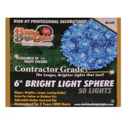 Holiday Bright Lights Incandescent Contractor Sphere Light Blue 12 ft. 50 lights
