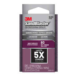 3M SandBlaster 3-3/4 in. L X 2-3/4 in. W X 1 in. T 80 Grit Medium Flat Surface Dust Channeling