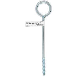 Hampton 7/16 in. x 8 in. L Zinc-Plated Steel Lag Thread Eyebolt Nut Included