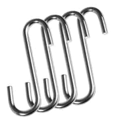 Honey Can Do Small Silver Steel 3 in. L Hook Chrome 4 pk 20 lb.