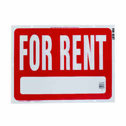 Hy-Ko English For Rent Sign Plastic 18 in. H x 24 in. W