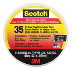 Scotch 3/4 in. W x 66 in. L Yellow Vinyl Electrical Tape Yellow