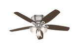 Hunter Fan Builder Low Profile 5 blade Indoor Brushed Nickel Ceiling Fan