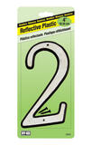 Hy-Ko 4 in. Reflective White Plastic Nail-On Number 2 1 pc.