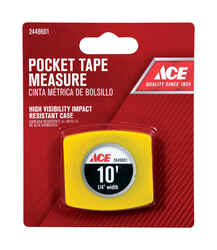 Ace 10 ft. L x 0.25 in. W Pocket Tape Measure Yellow 1 pk