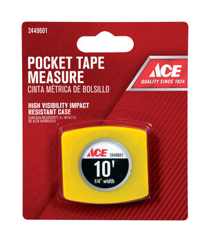 Ace 10 ft. L x 0.25 in. W Pocket Tape Measure Yellow 1 pk