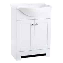 Continental Cabinets Euro Single Bright White Vanity Combo 33-1/2 in. H x 24 in. W x 12-1/2 in