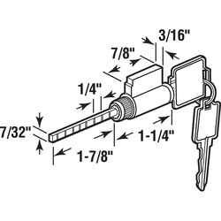 Prime-Line Brass-Plated Brass Cylinder Lock Keyed Differently