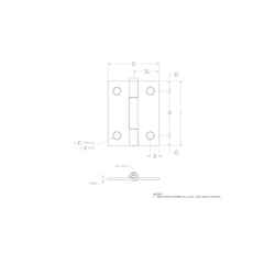 Ace 2.75 in. W X 2 in. L Bright Brass Brass Narrow Hinge 2 pk