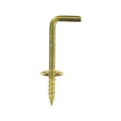 Ace Small Green Brass 1.5 in. L Shoulder Hook 4 pk 8 lb. Polished Brass