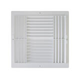 Deflect-O Jordan 12 in. H x 12 in. W 4-Way White Plastic Ceiling Register