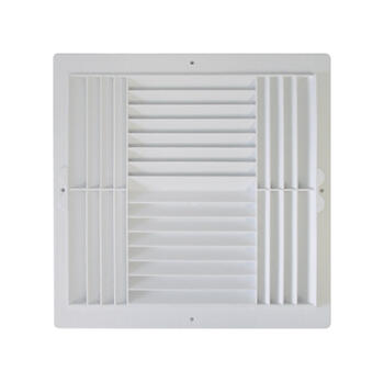 Deflect-O Jordan 12 in. H x 12 in. W 4-Way White Plastic Ceiling Register