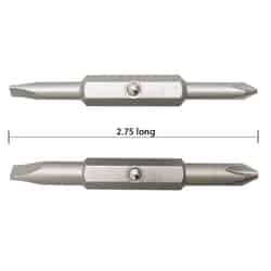 Best Way Tools 2-3/4 in. L x 1/4 in. Double-Ended Screwdriver Bit 1/4 in. Hex Shank 2 pc. Carbon