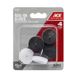 Ace White 1-1/8 in. Nail-On Plastic Cushioned Glide 4 pk